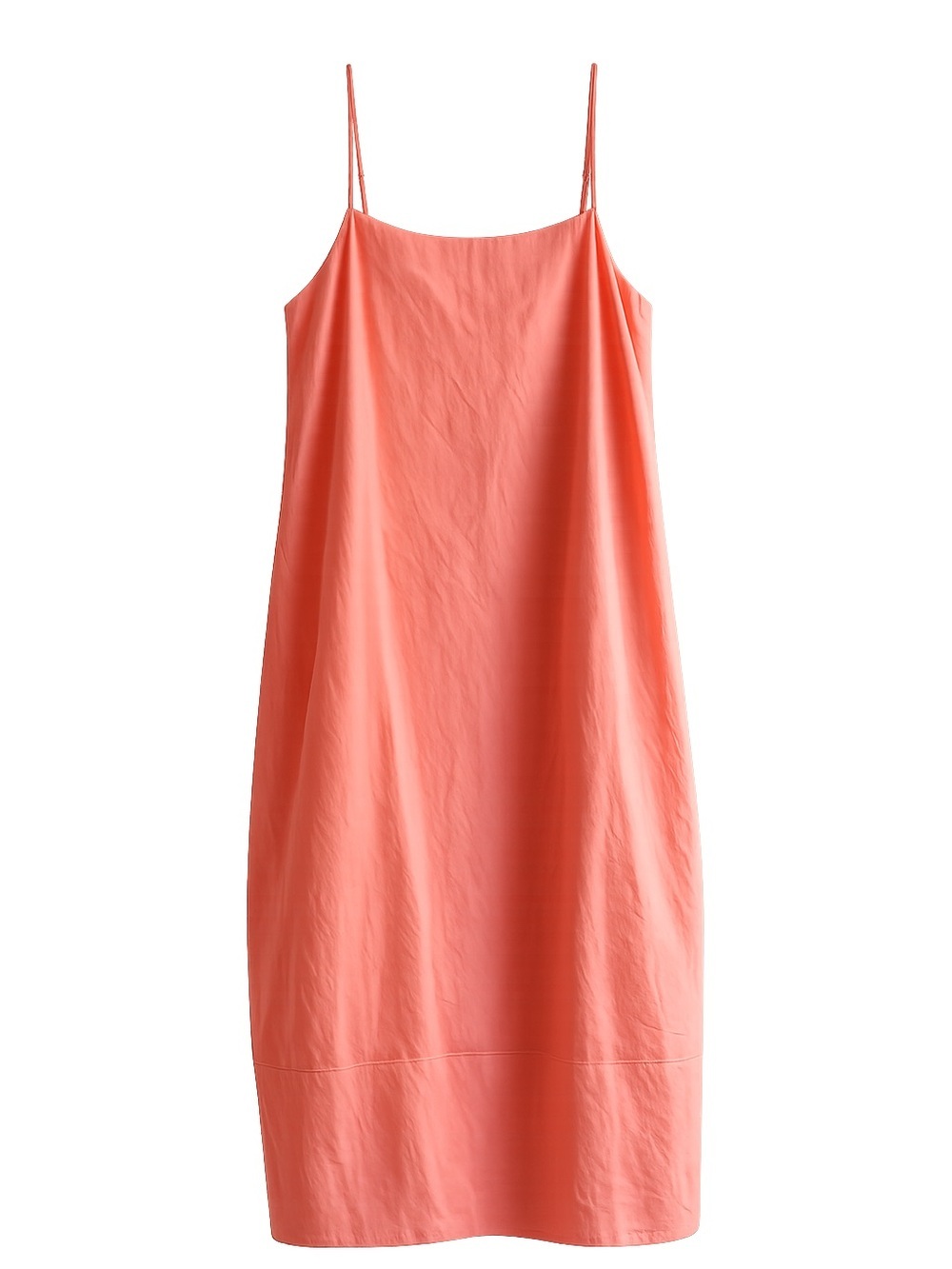 Anthropologie Self Contrast 100%Cotton Coral Barrel Midi Dress XL Summer Capsule